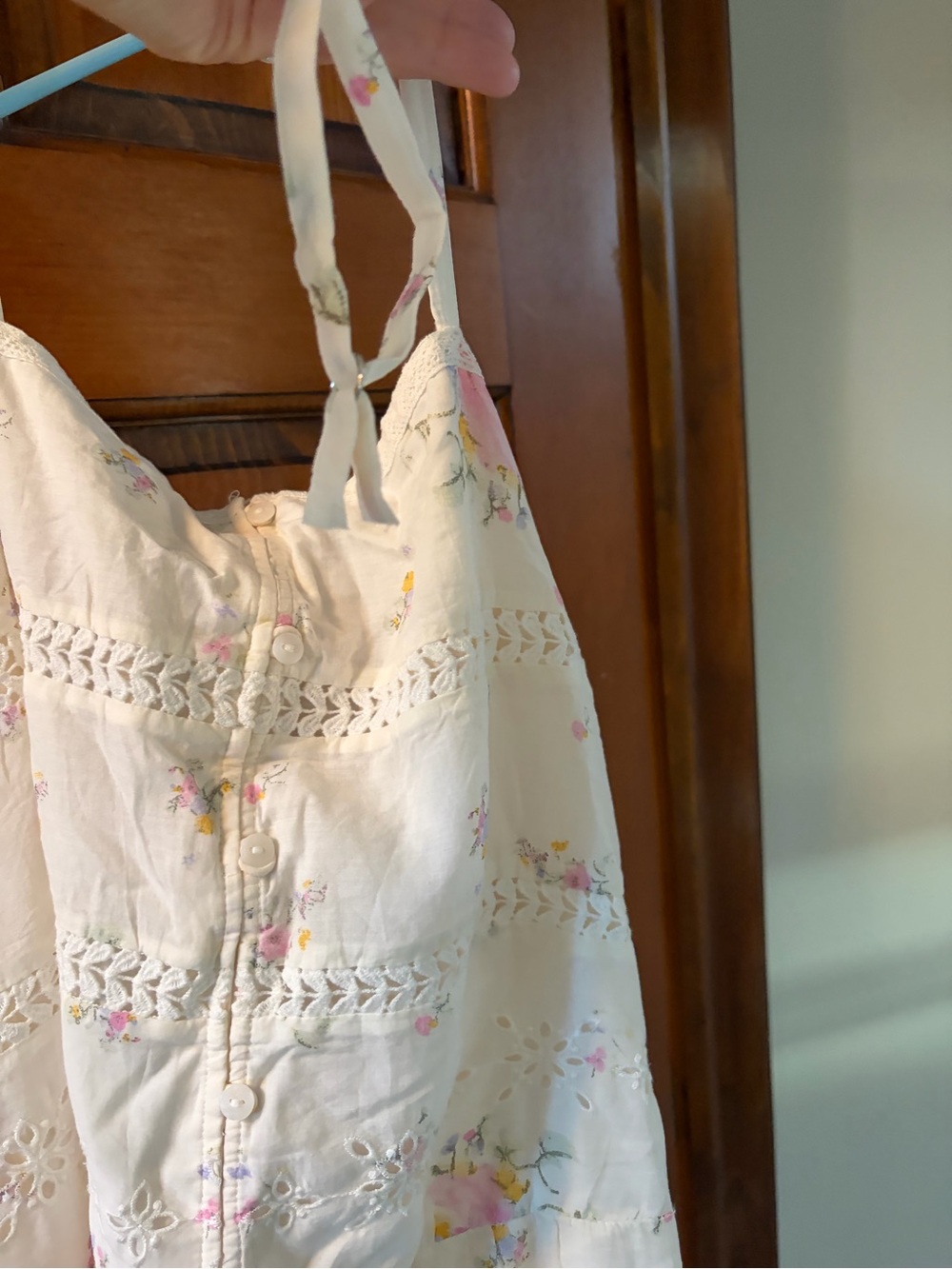 NWT Beautiful Cream Floral Tiered Maxi Dress with FLAW New xxl - Picture 4 of 7